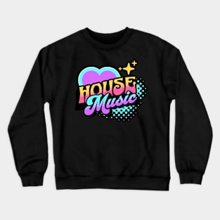 HOUSE MUSIC  - Y2K Retro Heart (blue/purple/white) Crewneck Sweatshirt